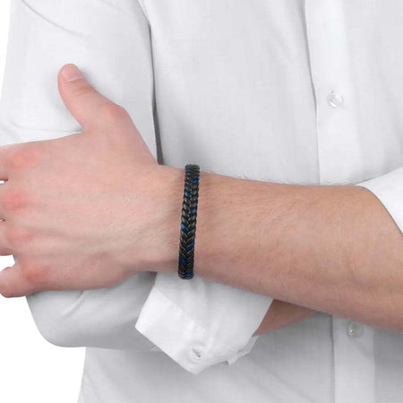 Bracciale-MASERATI-uomo-pelle-nero-/-blu