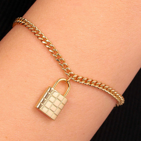 Bracciale-MORELLATO-donna-Abbraccio-acciaio-dorato-/-lucchetto