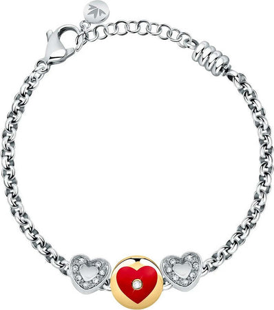 Bracciale-MORELLATO-donna-Drops-acciaio-/-cuore-rosso