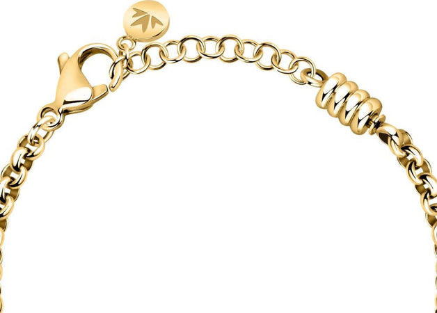 Bracciale-MORELLATO-donna-Drops-acciaio-dorato-/-quadrifoglio