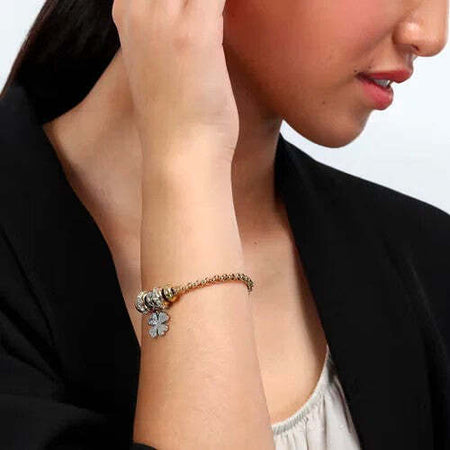 Bracciale-MORELLATO-donna-Drops-acciaio-dorato-/-quadrifoglio