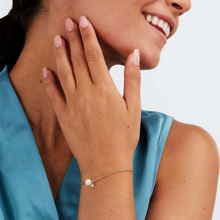 Bracciale-MORELLATO-donna-Perle-acciaio-dorato-/-cristalli