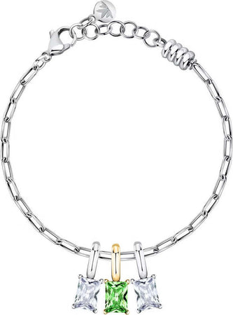 Bracciale-MORELLATO-Drops-acciaio-/-3-pietre-colorate