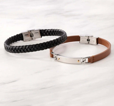 Bracciale--MORELLATO-uomo-Moody-pelle-marrone-/-acciaio
