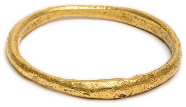 Bracciale rigido placcato in ottone cerchio irregolare