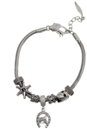 Bracciale sardo Sa Sartiglia con stella maschera Componidori e cavallo