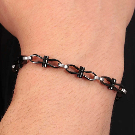 Bracciale-SECTOR-uomo-Energy-acciaio-nero---22-cm