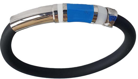 Bracciale unisex, bracciale in argento caucciu e smalto