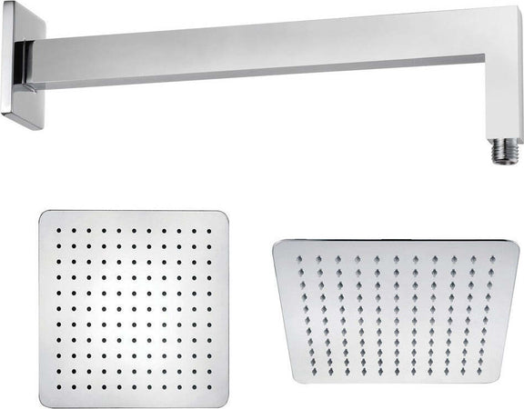 Braccio Doccia Ottone Cromato + Soffione Doccia Quadrato Acciaio Inox 250x250x2 Mm Spessore Fai da te/Attrezzature per cucine e bagni/Attrezzature per bagni/Docce e componenti doccia/Filtri supporti e soffioni doccia/Docce fisse Ogomondo - Martina Franca, Commerciovirtuoso.it