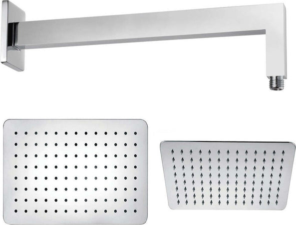 Braccio Doccia Ottone Cromato + Soffione Doccia Rettangolare Acciaio Inox 200x300x2 Mm Spessore Fai da te/Attrezzature per cucine e bagni/Attrezzature per bagni/Docce e componenti doccia/Filtri supporti e soffioni doccia/Docce fisse Ogomondo - Martina Franca, Commerciovirtuoso.it