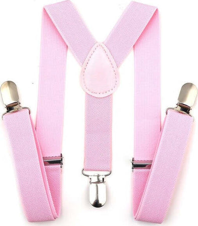 Bretelle-Elasticizzate-Tinta-Unita-Uomo-Donna-Cinghia-Regolabile-Rosa