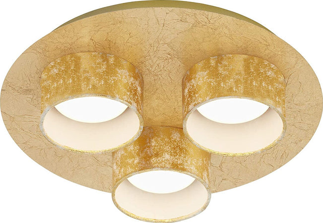 BRILONER---PLAFONIERA-LE-PRO-D.-32cm-A-3-LUCI-5-watt-350-lumen-ORO-ANTICHIZZATO