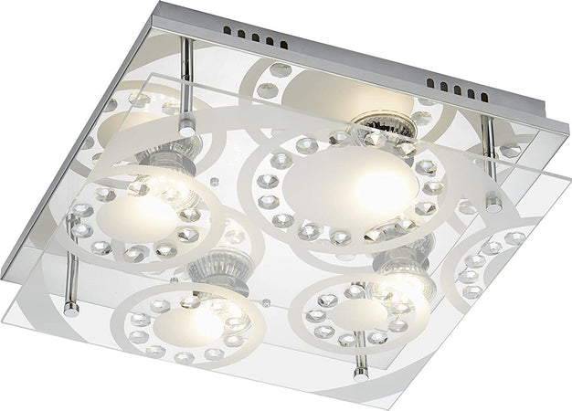 BRILONER---PLAFONIERA-LED-TORA-4-x-GU10-3-watt-250-lumen-3000K-CROMO-E-VETRO-TRASPARENTE