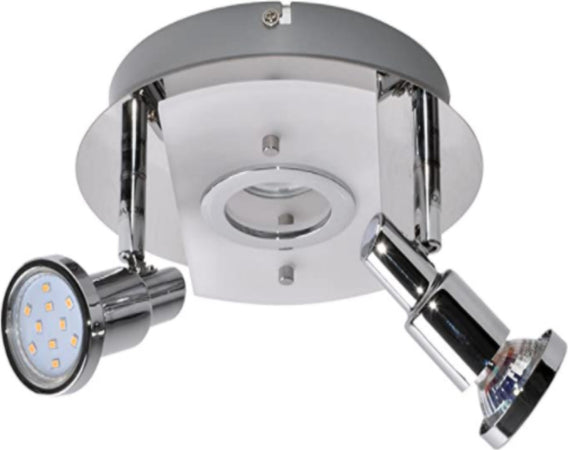 BRILONER--1-PLAFONIERA-Ø20CM--GU10--3LEDx3Wx250LUMEN-+-1-LEDx5Wx400LUMEN---CROMO-SATINATO
