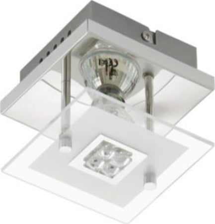 BRILONER--PLAFONIERA-1-LED---3W-250LM-3000K-CROMO/VETRO-SATINATO-TRASPARENTE