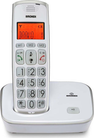 Brondi-Bravo-Gold-2-Telefono-Cordless-Bianco