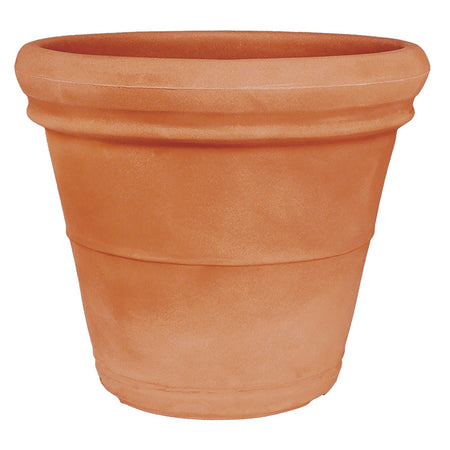Vaso Doppiobordo Liscio rotondo in resina decorazione per esterno "Made in Italy"