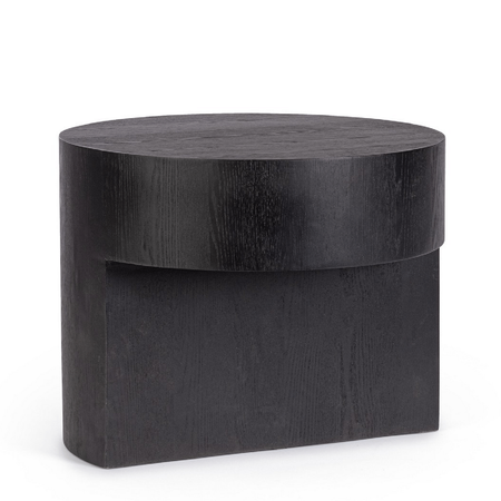 Tavolino stanwood nero, in mdf e legno di frassino, Ø 50 x 40 cm