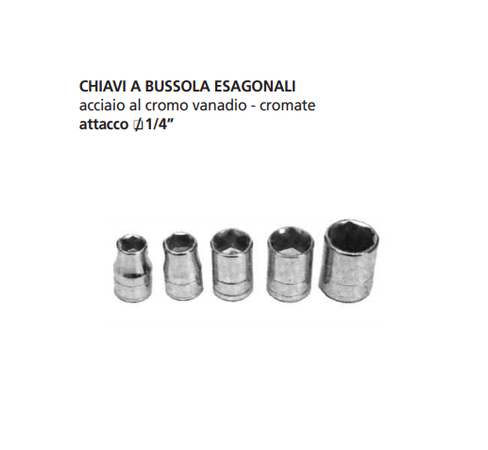 ORECA-CHIAVE A BUSSOLA ESAGONALE ATTACCO 1/4" mm 4 CROMO VANADIO