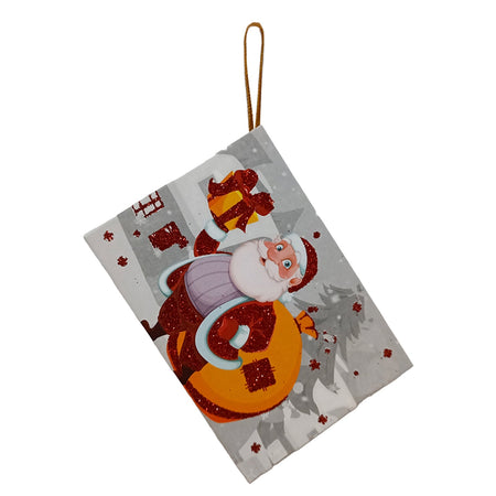 Biglietto di Auguri con decorazione natalizia chiudipacco set da 12