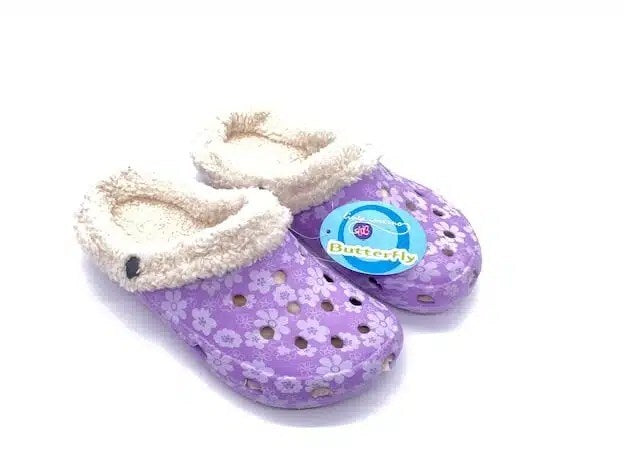 BUTTERFLY Crocs Con Pelo Rimovibile Lilla