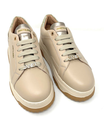 Janet E Janet sneakers da donna in pelle con charms con logo lettering