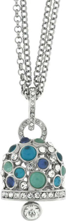 BYSIMON----Collana-in-Metallo-campana-pendente-con-cristalli-bianchi-e-blu