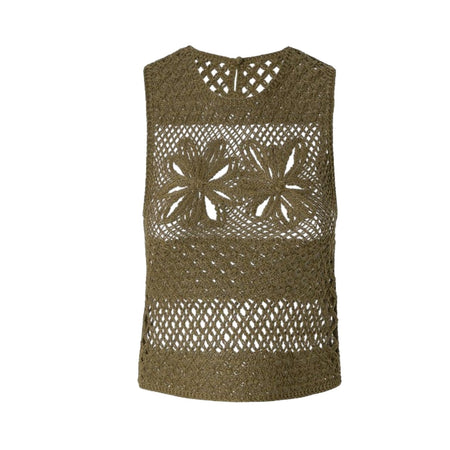 Pinko canotte e top donna pinko - gonzano top fantasy - verde militare da donna