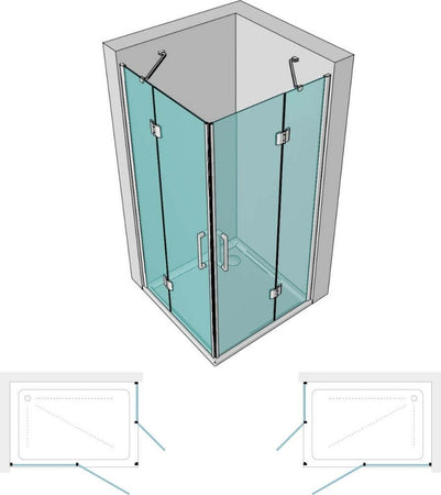 Cabina-doccia-Angolare-Giglio-2-Ante-Cristallo-8-mm-Trasparente-80x120x195h