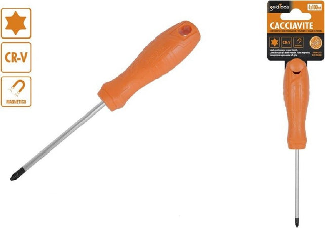 Cacciavite Giravite 4x100 Mm Con Punta Magnetica A Stella In Acciaio Cr-v 97516 Fai da te/Utensili elettrici e a mano/Utensili a mano/Cacciaviti/Cacciaviti a stella Trade Shop italia - Napoli, Commerciovirtuoso.it