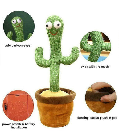 Cactus Ballerino Giocattolo Pupazzo Peluche Parlante Canta Balla Luci E Suoni