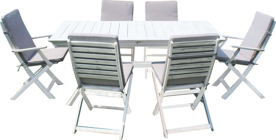 CAESAR---set-tavolo-da-giardino-allungabile-150/200x90-compreso-di-4-sedie-e-2-poltrone-in-legno-massiccio-di-acacia-Bianco-Milani-Home