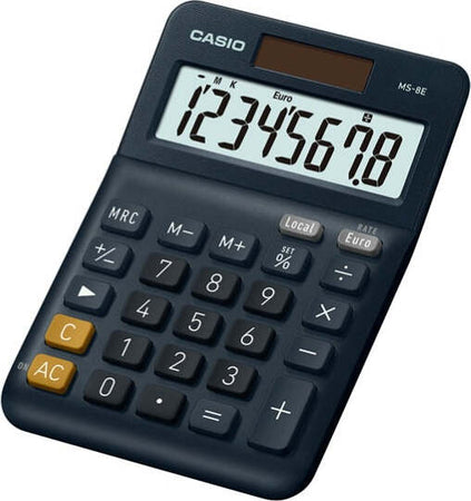 Calcolatrice da tavolo MS-8E - 31 7x103x145 mm - 8 cifre - plastica - blu - Casio Cancelleria e prodotti per ufficio/Elettronica per ufficio/Calcolatrici/Semplici Eurocartuccia - Pavullo, Commerciovirtuoso.it