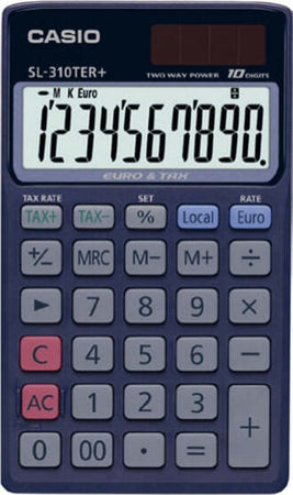 Calcolatrice tascabile SL-310TER+ - 10 cifre - blu - Casio Cancelleria e prodotti per ufficio/Elettronica per ufficio/Calcolatrici/Semplici Eurocartuccia - Pavullo, Commerciovirtuoso.it