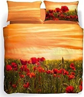 Caleffi 65949 - Coprimiumino Matrimoniale Papaveri Casa e cucina/Tessili per la casa/Biancheria da letto/Copripiumini e set da letto/Copripiumini Biancheria Arredo Home - Nola, Commerciovirtuoso.it