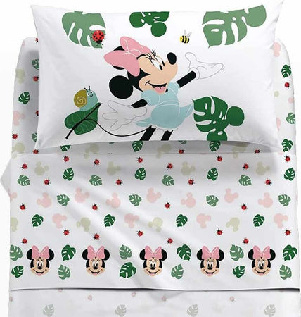CALEFFI-COMPLETO-LENZUOLA-1-PIAZZA-E-MEZZA-MINNIE-GARDEN-DISNEY