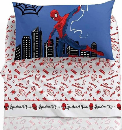 CALEFFI-COMPLETO-LENZUOLA-SPIDERMAN-AMAZING-LETTO-SINGOLO-1-PIAZZA-DISNEY
