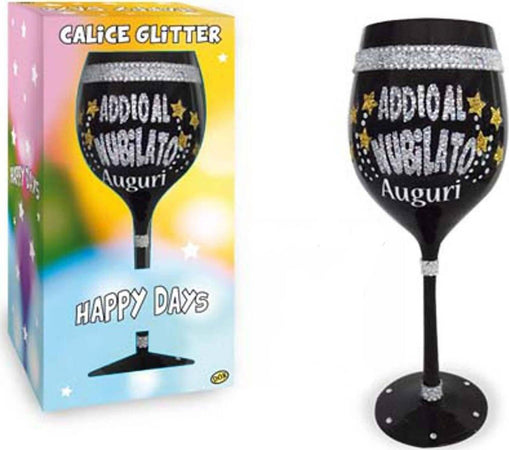 Calice Maxi Nero Glitter Addio al Nubilato con Scatola Regalo 24cm calice Salute e cura della persona/Erotismo e contraccezione/Sex toys/Gadget per addio al nubilato e al celibato Kondorama - Martinsicuro, Commerciovirtuoso.it