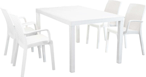 CALIGOLA---set-tavolo-fisso-in-wicker-cm-150x90-compreso-di-4-sedute-Bianco-Milani-Home