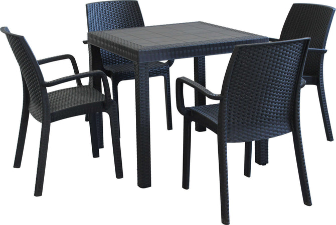 CALIGOLA---set-tavolo-fisso-in-wicker-cm-80x80x74-h-compreso-di-4-sedute-Antracite-Milani-Home