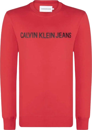 CALVIN-KLEIN-JEANS-Felpa-Uomo-Slim-Fit-100%-Cotone-Maxi-Logo