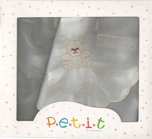art. 136 Camicia Neonato set camicina seta + bavaglino cotone porta fortuna Petit bianco ed ecru' art.136 camicina +bavaglino biancoe ricami ecru' L'Orchidea - Siderno, Commerciovirtuoso.it