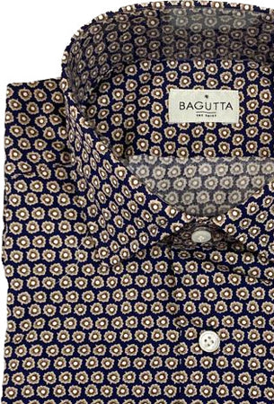 Camicia uomo Bagutta -  Fantasia - Colore verde/marrone