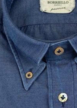 Camicia uomo Borriello Napoli -  Collo button down - denim