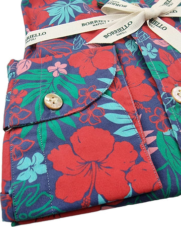 Camicia uomo Borriello - Fiori - Coreana