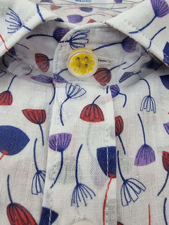 Camicia uomo Edizioni Limonaia - fiori - Bianco