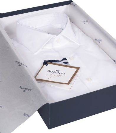 Camicia uomo Sonrisa - Tinta unita - Collo francese - Bianco