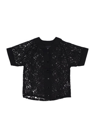 DISCLAIMER Camicia Manica Corta Donna W Lace Shirt Black da donna