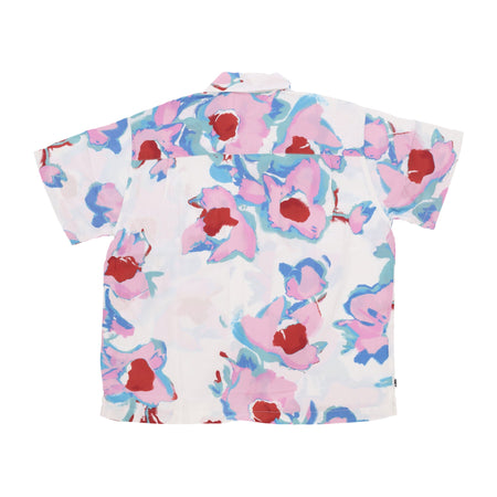 OBEY Camicia Manica Corta Uomo Acrylic Flower Woven Cream Multi da uomo