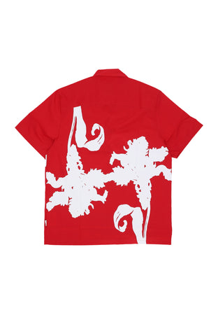 ARTE Camicia Manica Corta Uomo Big Flower Shirt Red/white da uomo